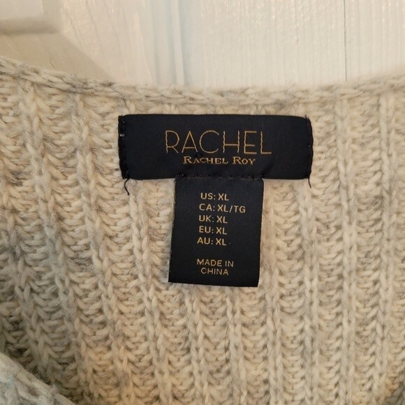 Rachel Rachel Roy Gray Pointelle Knit Sweater Size XL - Picture 4 of 5
